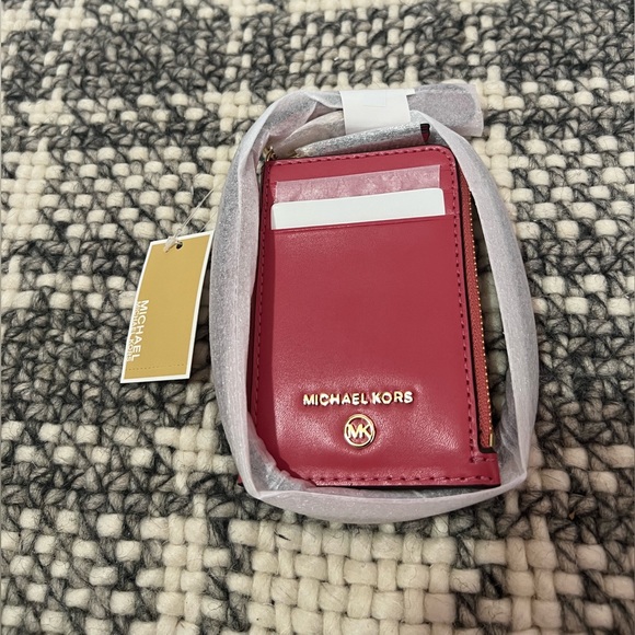 Michael Michael Kors Jet Set Charm Small Leather ID Lanyard Light Berry Sorbet - Picture 3 of 7